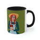 Woman with Book Artisan with Hat and Red Hair Aesthetic Classic Art Fairy Tale Classic Accent Coffee Mug 11oz Ichaku [Perfect Gifts Selection]