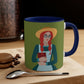 Woman with Book Artisan with Hat and Red Hair Aesthetic Classic Art Fairy Tale Classic Accent Coffee Mug 11oz Ichaku [Perfect Gifts Selection]