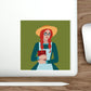 Woman with Book Artisan with Hat and Red Hair Aesthetic Classic Art Fairy Tale Die-Cut Sticker Ichaku [Perfect Gifts Selection]