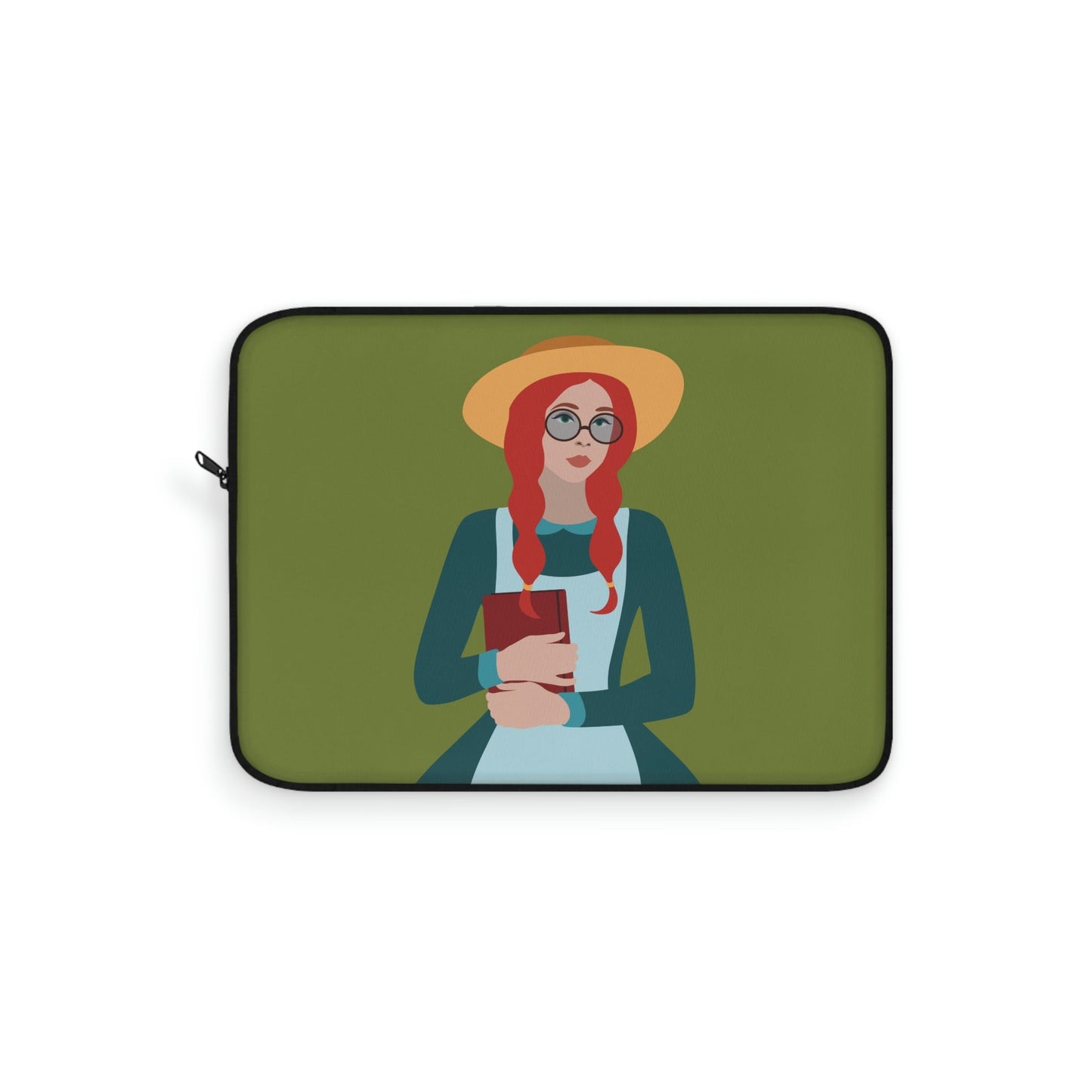 Woman with Book Artisan with Hat and Red Hair Aesthetic Classic Art Fairy Tale Laptop Sleeve Ichaku [Perfect Gifts Selection]