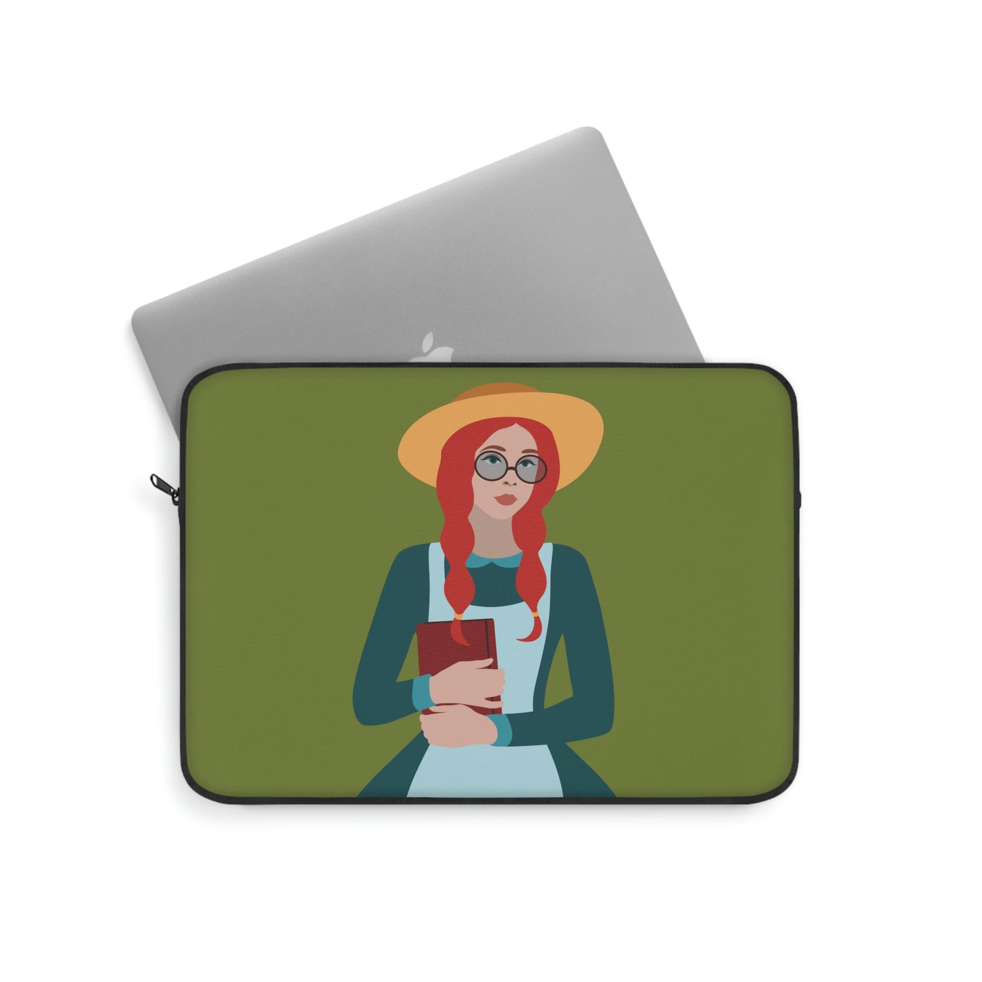 Woman with Book Artisan with Hat and Red Hair Aesthetic Classic Art Fairy Tale Laptop Sleeve Ichaku [Perfect Gifts Selection]