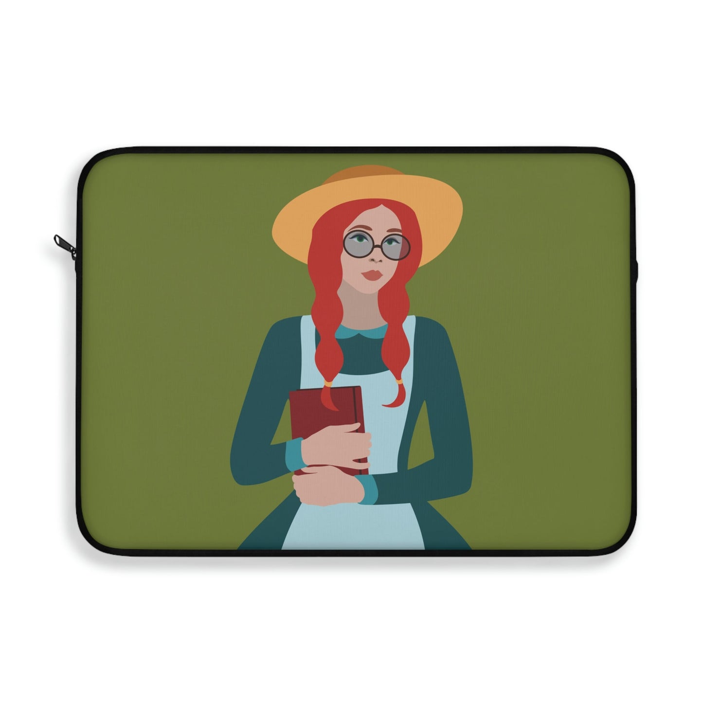 Woman with Book Artisan with Hat and Red Hair Aesthetic Classic Art Fairy Tale Laptop Sleeve Ichaku [Perfect Gifts Selection]