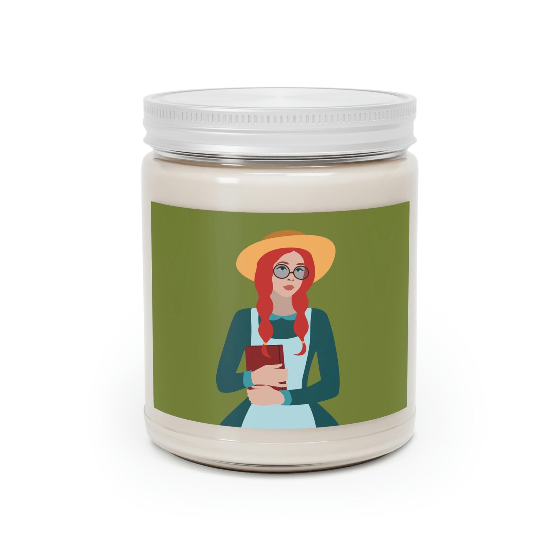 Woman with Book Artisan with Hat and Red Hair Aesthetic Classic Art Fairy Tale Scented Candle Up to 60hSoy Wax 9oz Ichaku [Perfect Gifts Selection]