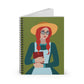 Woman with Book Artisan with Hat and Red Hair Aesthetic Classic Art Fairy Tale Spiral Notebook - Ruled Line Ichaku [Perfect Gifts Selection]