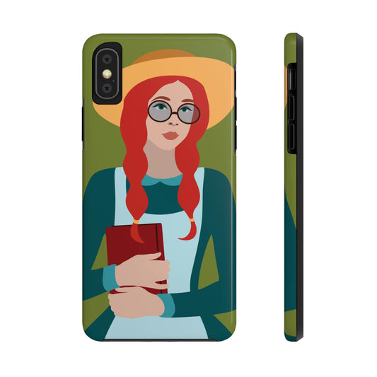 Woman with Book Artisan with Hat and Red Hair Aesthetic Classic Art Fairy Tale Tough Phone Cases Case-Mate Ichaku [Perfect Gifts Selection]