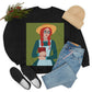 Woman with Book Artisan with Hat and Red Hair Aesthetic Classic Art Fairy Tale Unisex Heavy Blend™ Crewneck Sweatshirt Ichaku [Perfect Gifts Selection]