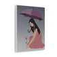 Woman with Umbrella Cartoon Art Walking in the Rain Graphic Aesthetic Classic Art Canvas Gallery Wraps Ichaku [Perfect Gifts Selection]