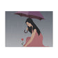 Woman with Umbrella Cartoon Art Walking in the Rain Graphic Aesthetic Classic Art Canvas Gallery Wraps Ichaku [Perfect Gifts Selection]