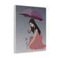 Woman with Umbrella Cartoon Art Walking in the Rain Graphic Aesthetic Classic Art Canvas Gallery Wraps Ichaku [Perfect Gifts Selection]