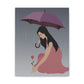 Woman with Umbrella Cartoon Art Walking in the Rain Graphic Aesthetic Classic Art Canvas Gallery Wraps Ichaku [Perfect Gifts Selection]