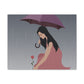 Woman with Umbrella Cartoon Art Walking in the Rain Graphic Aesthetic Classic Art Canvas Gallery Wraps Ichaku [Perfect Gifts Selection]