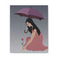 Woman with Umbrella Cartoon Art Walking in the Rain Graphic Aesthetic Classic Art Canvas Gallery Wraps Ichaku [Perfect Gifts Selection]