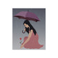 Woman with Umbrella Cartoon Art Walking in the Rain Graphic Premium Matte Vertical Posters Ichaku [Perfect Gifts Selection]