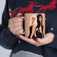 Women With Black Cat and Bird Ceramic Mug 11oz Ichaku [Perfect Gifts Selection]