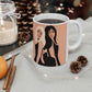 Women With Black Cat and Bird Ceramic Mug 11oz Ichaku [Perfect Gifts Selection]