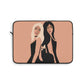 Women With Black Cat and Bird Laptop Sleeve Ichaku [Perfect Gifts Selection]