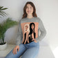 Women With Black Cat and Bird Unisex Heavy Blend™ Crewneck Sweatshirt Ichaku [Perfect Gifts Selection]