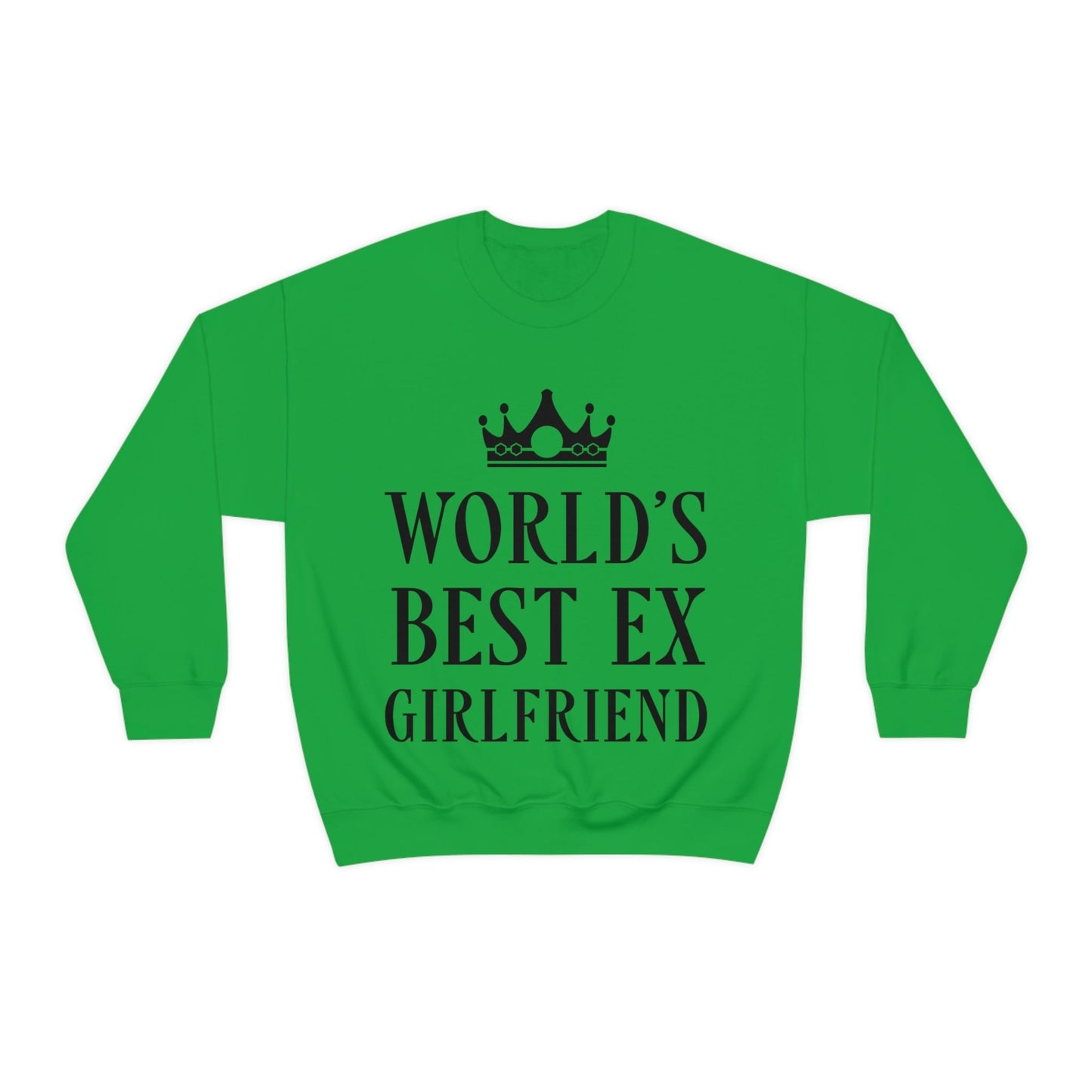 Worlds Best Ex Girlfriend Anti Valentine Day Black Text Unisex Heavy Blend™ Crewneck Sweatshirt Ichaku [Perfect Gifts Selection]