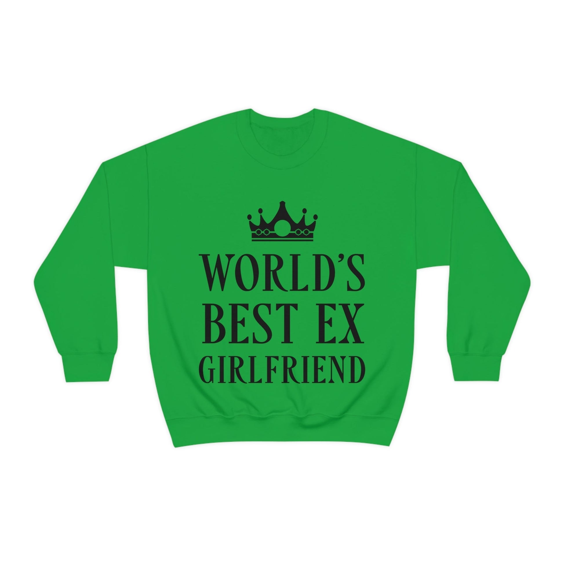 Worlds Best Ex Girlfriend Anti Valentine Day Black Text Unisex Heavy Blend™ Crewneck Sweatshirt Ichaku [Perfect Gifts Selection]