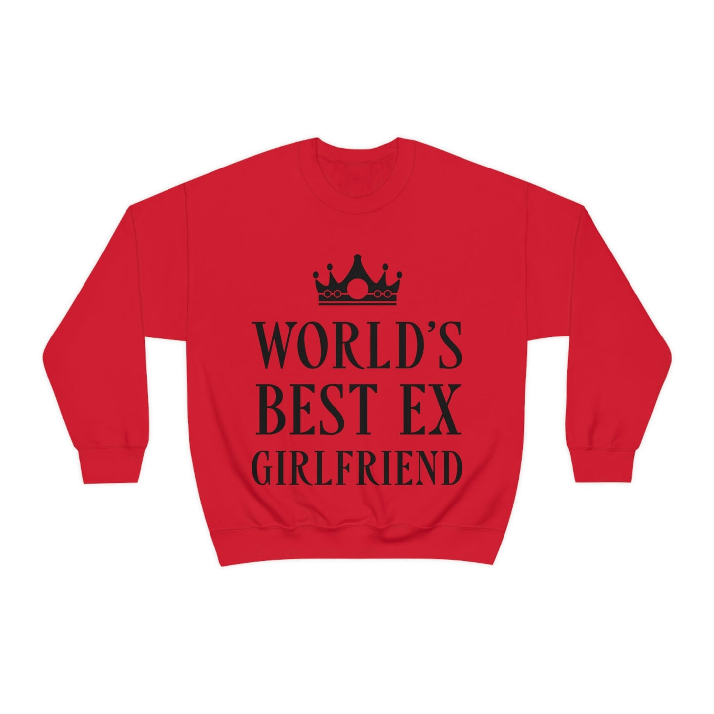 Worlds Best Ex Girlfriend Anti Valentine Day Black Text Unisex Heavy Blend™ Crewneck Sweatshirt Ichaku [Perfect Gifts Selection]