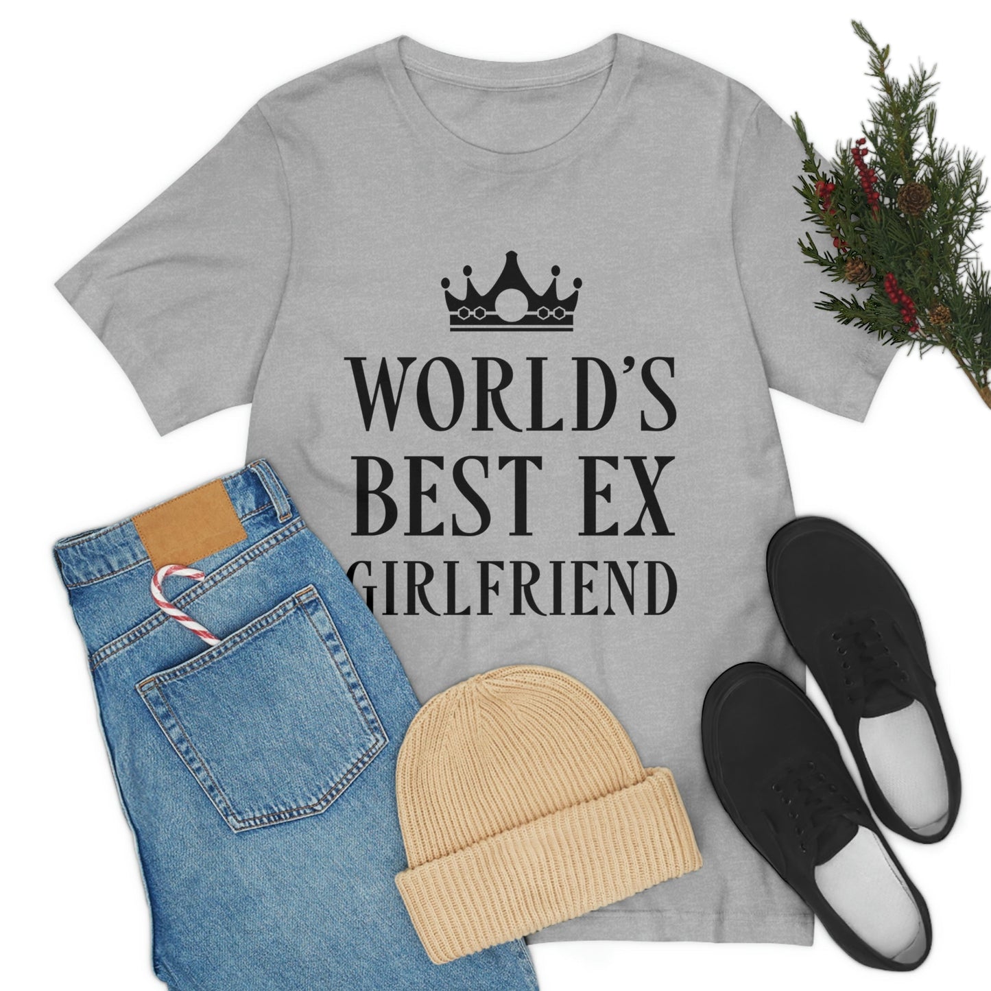 Worlds Best Ex Girlfriend Anti Valentine Day Unisex Jersey Short Sleeve T-Shirt Ichaku [Perfect Gifts Selection]