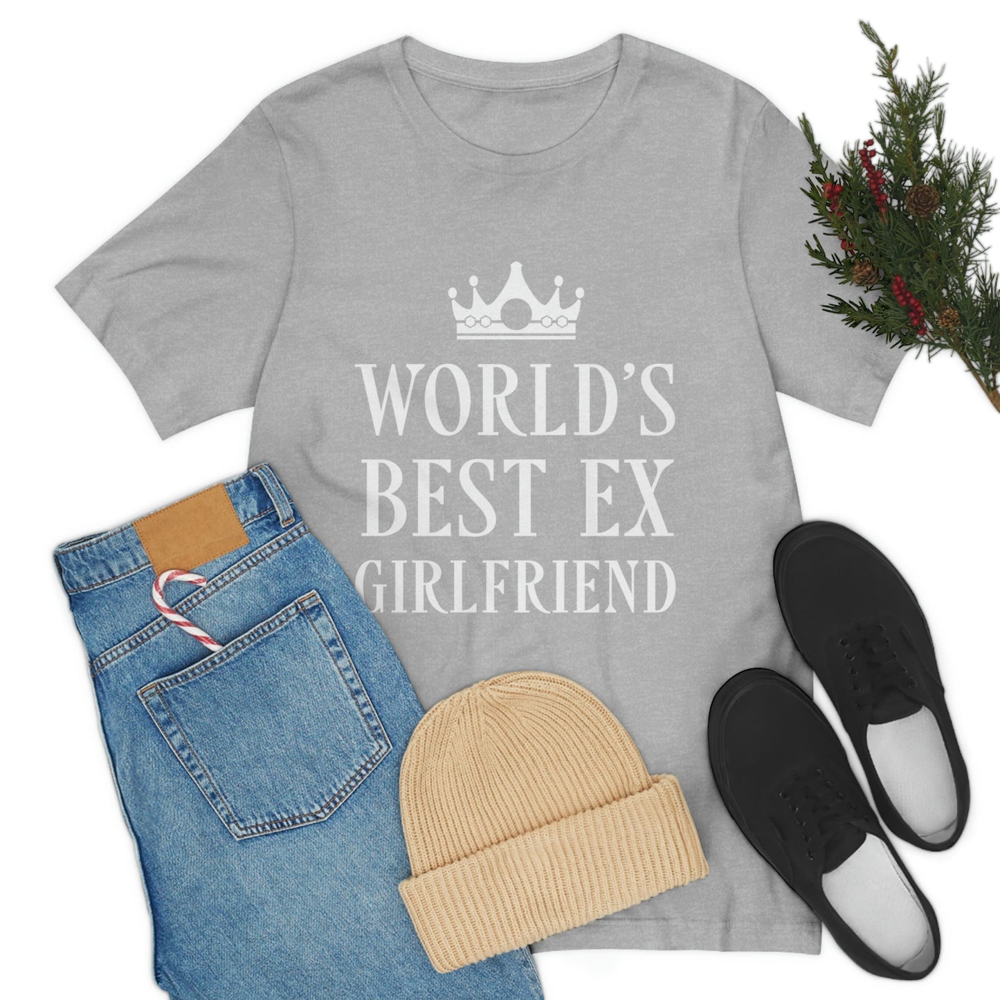 Worlds Best Ex Girlfriend Anti Valentine Day Unisex Jersey Short Sleeve T-Shirt Ichaku [Perfect Gifts Selection]