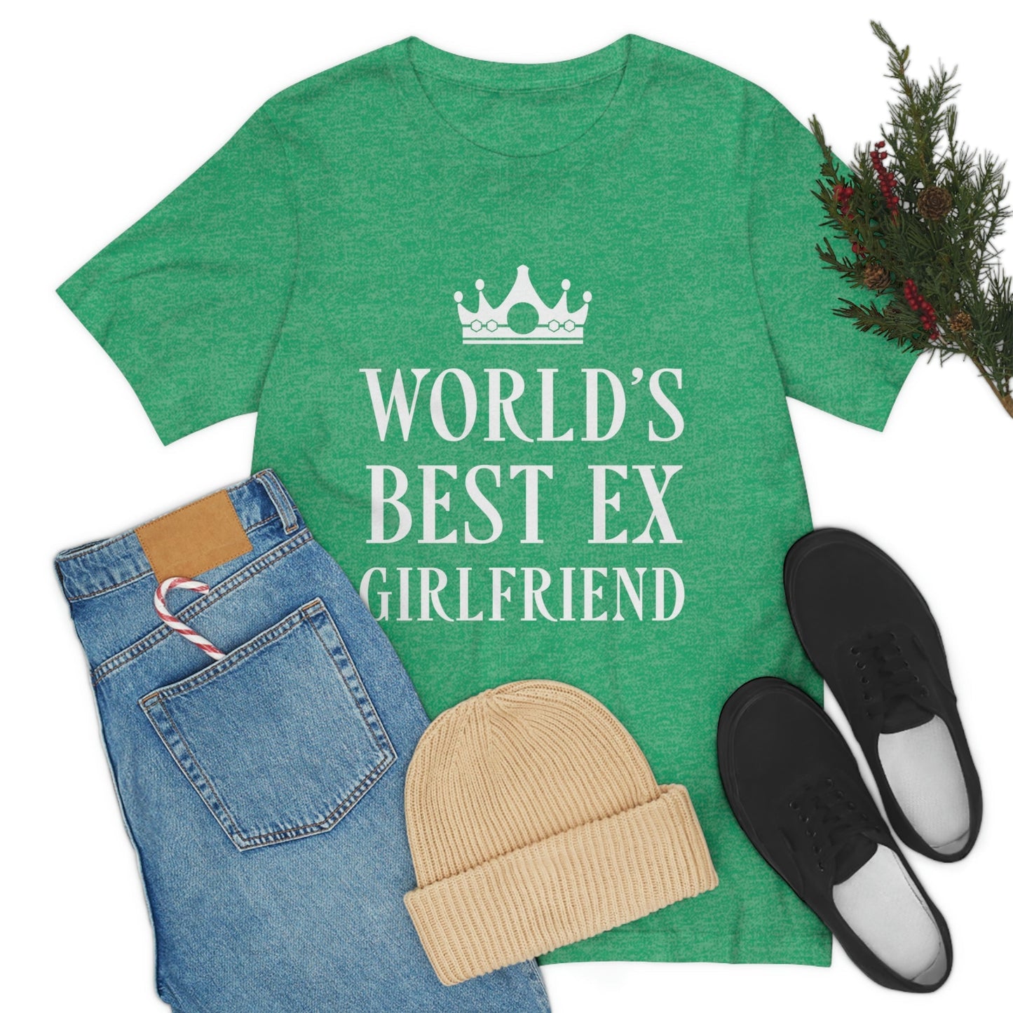 Worlds Best Ex Girlfriend Anti Valentine Day Unisex Jersey Short Sleeve T-Shirt Ichaku [Perfect Gifts Selection]