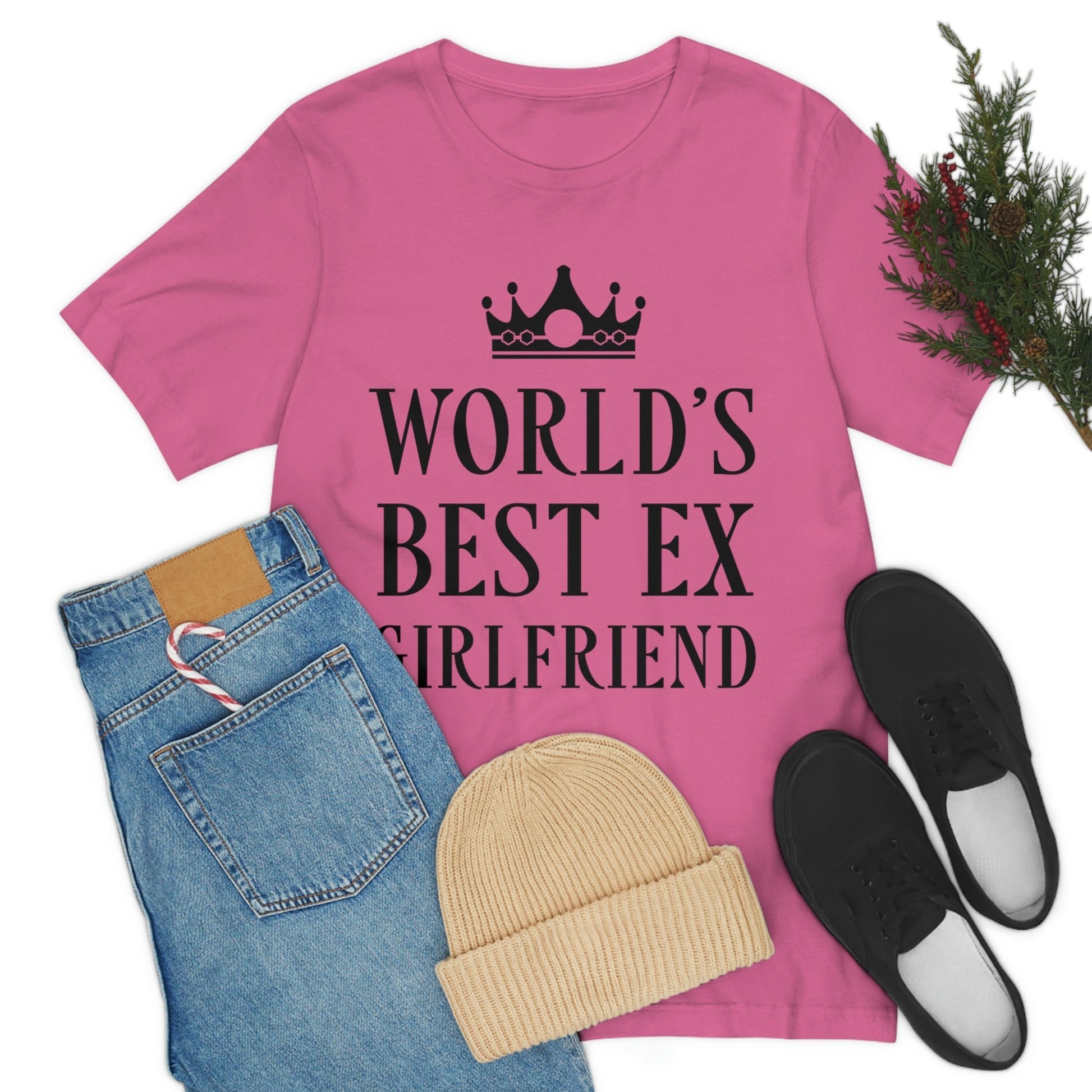 Worlds Best Ex Girlfriend Anti Valentine Day Unisex Jersey Short Sleeve T-Shirt Ichaku [Perfect Gifts Selection]
