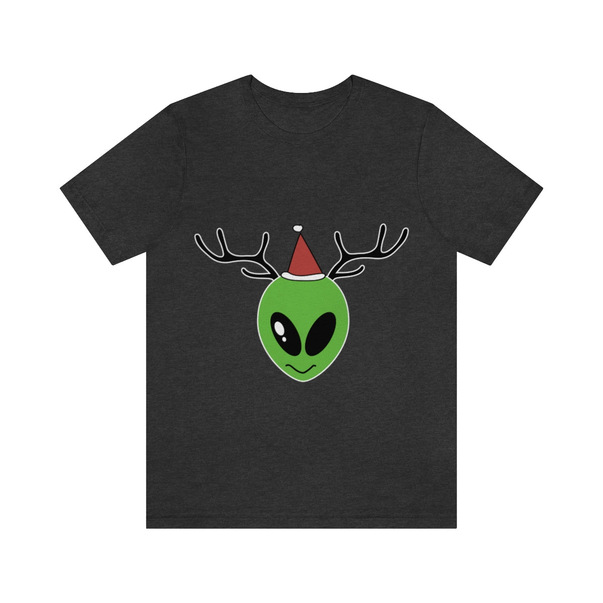 Xmas Aliens Deer Santa Claus UFOS Unisex Jersey Short Sleeve T-Shirt Ichaku [Perfect Gifts Selection]