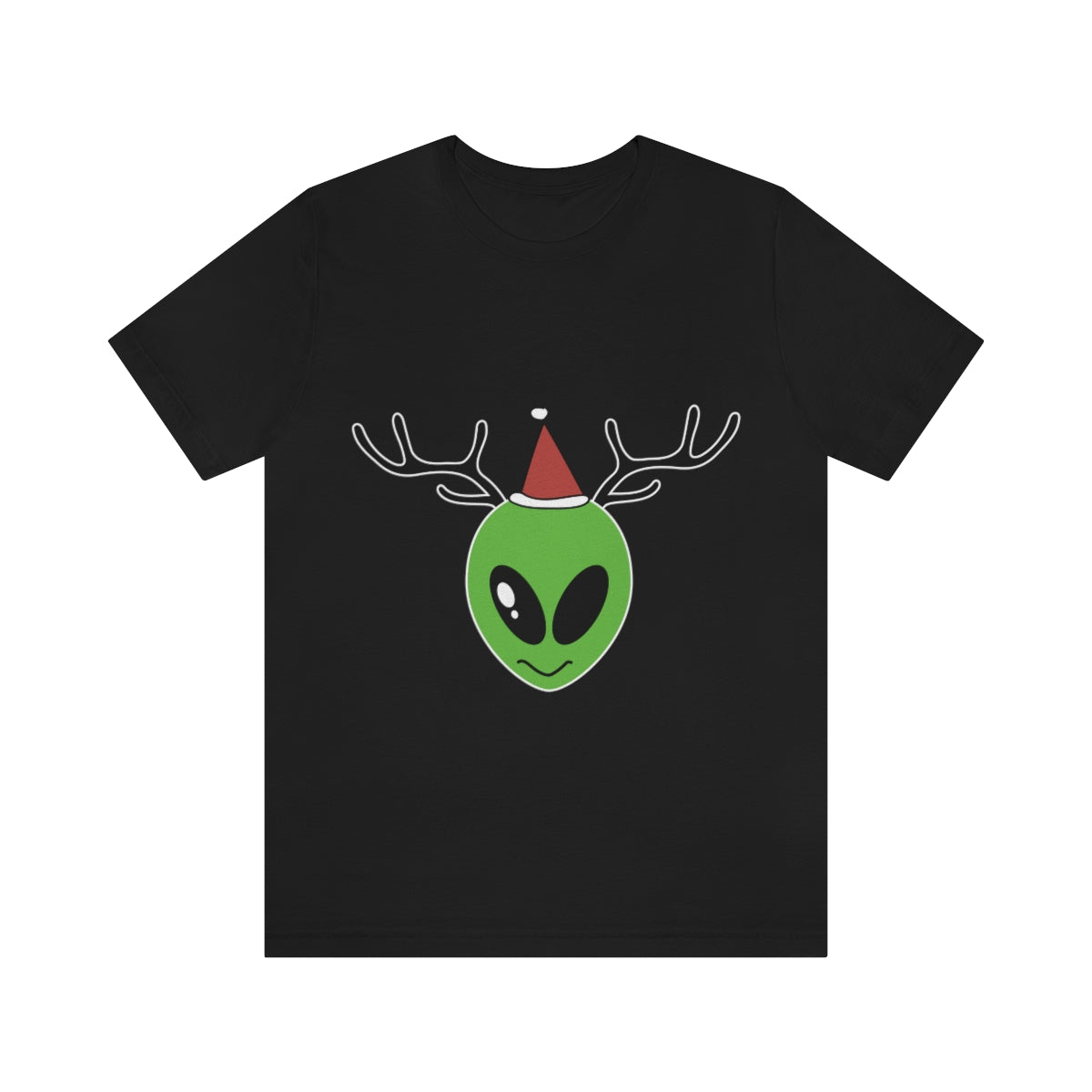 Xmas Aliens Deer Santa Claus UFOS Unisex Jersey Short Sleeve T-Shirt Ichaku [Perfect Gifts Selection]