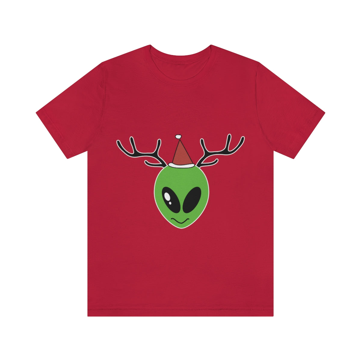 Xmas Aliens Deer Santa Claus UFOS Unisex Jersey Short Sleeve T-Shirt Ichaku [Perfect Gifts Selection]