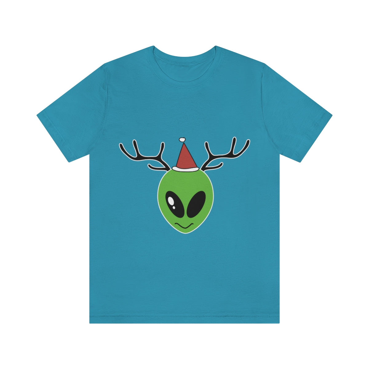 Xmas Aliens Deer Santa Claus UFOS Unisex Jersey Short Sleeve T-Shirt Ichaku [Perfect Gifts Selection]