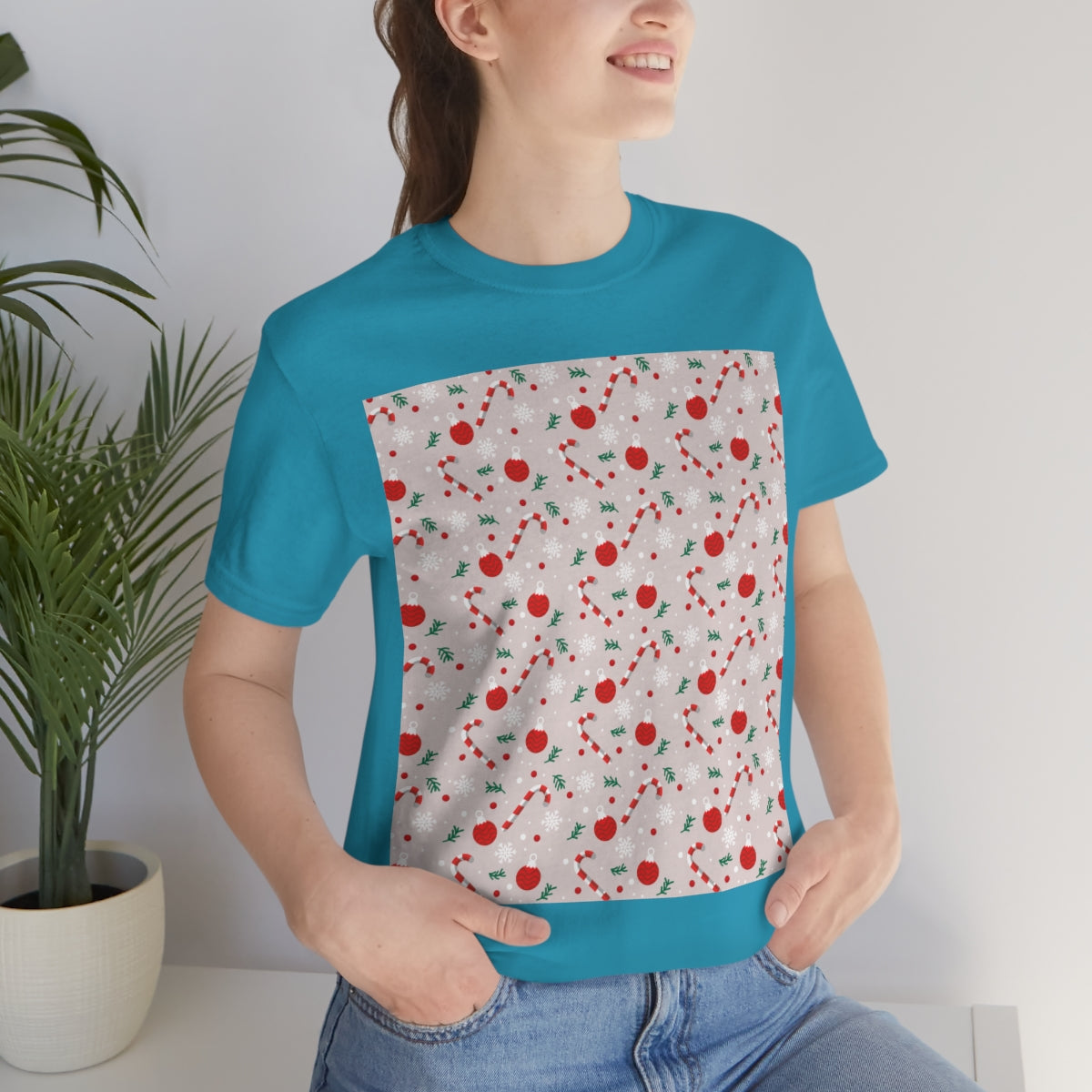 Xmas Ho-Ho-Ho Pattern Happy New Year Unisex Jersey Short Sleeve T-Shirt Ichaku [Perfect Gifts Selection]