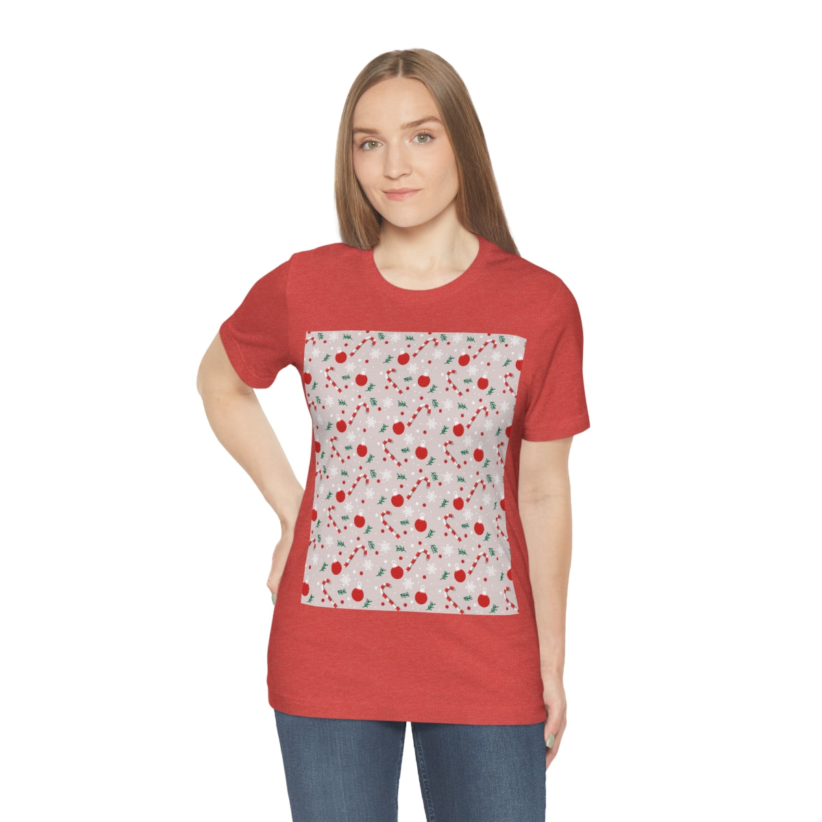 Xmas Ho-Ho-Ho Pattern Happy New Year Unisex Jersey Short Sleeve T-Shirt Ichaku [Perfect Gifts Selection]