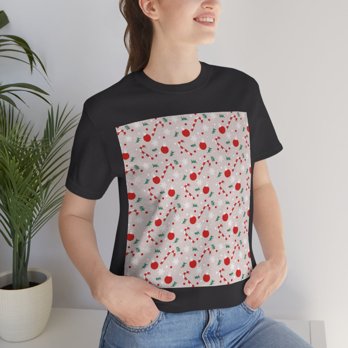 Xmas Ho-Ho-Ho Pattern Happy New Year Unisex Jersey Short Sleeve T-Shirt Ichaku [Perfect Gifts Selection]