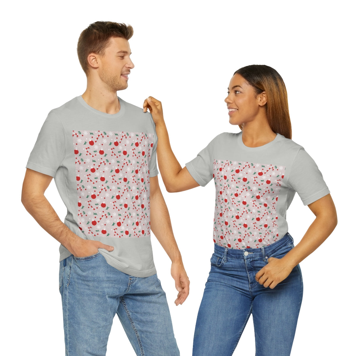 Xmas Ho-Ho-Ho Pattern Happy New Year Unisex Jersey Short Sleeve T-Shirt Ichaku [Perfect Gifts Selection]