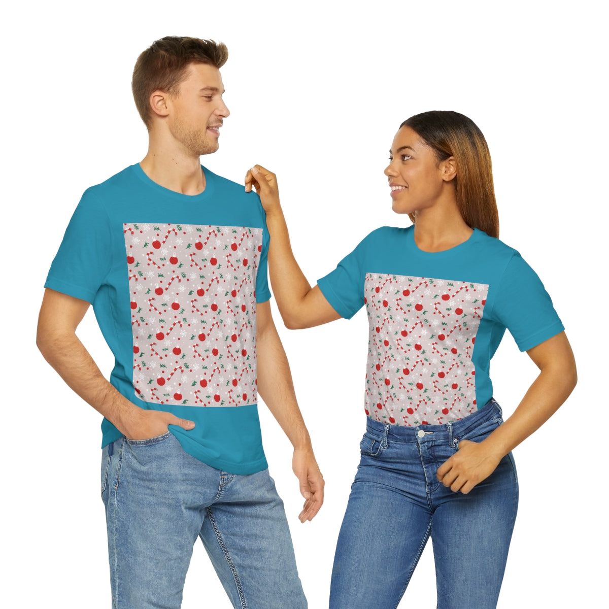 Xmas Ho-Ho-Ho Pattern Happy New Year Unisex Jersey Short Sleeve T-Shirt Ichaku [Perfect Gifts Selection]