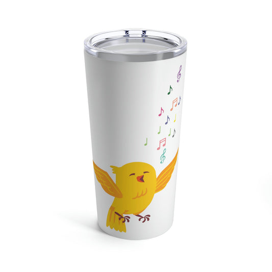 Yellow Canary Happy Birds Lover Stainless Steel Hot or Cold Vacuum Tumbler 20oz Ichaku [Perfect Gifts Selection]