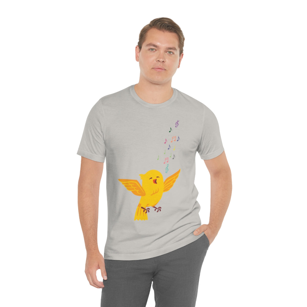 Yellow Canary Happy Birds Lover Unisex Jersey Short Sleeve T-Shirt Ichaku [Perfect Gifts Selection]