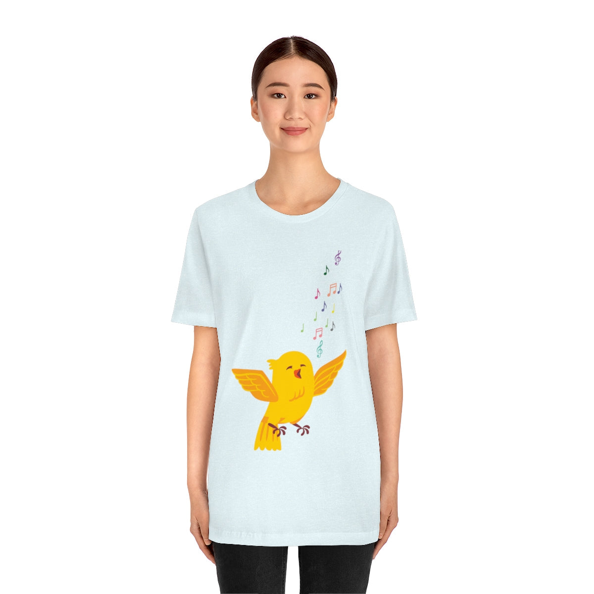 Yellow Canary Happy Birds Lover Unisex Jersey Short Sleeve T-Shirt Ichaku [Perfect Gifts Selection]