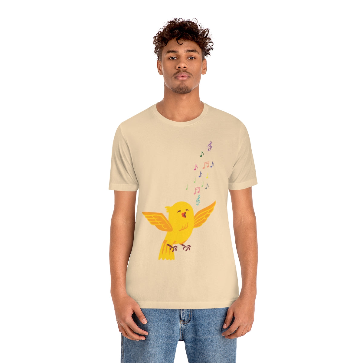 Yellow Canary Happy Birds Lover Unisex Jersey Short Sleeve T-Shirt Ichaku [Perfect Gifts Selection]