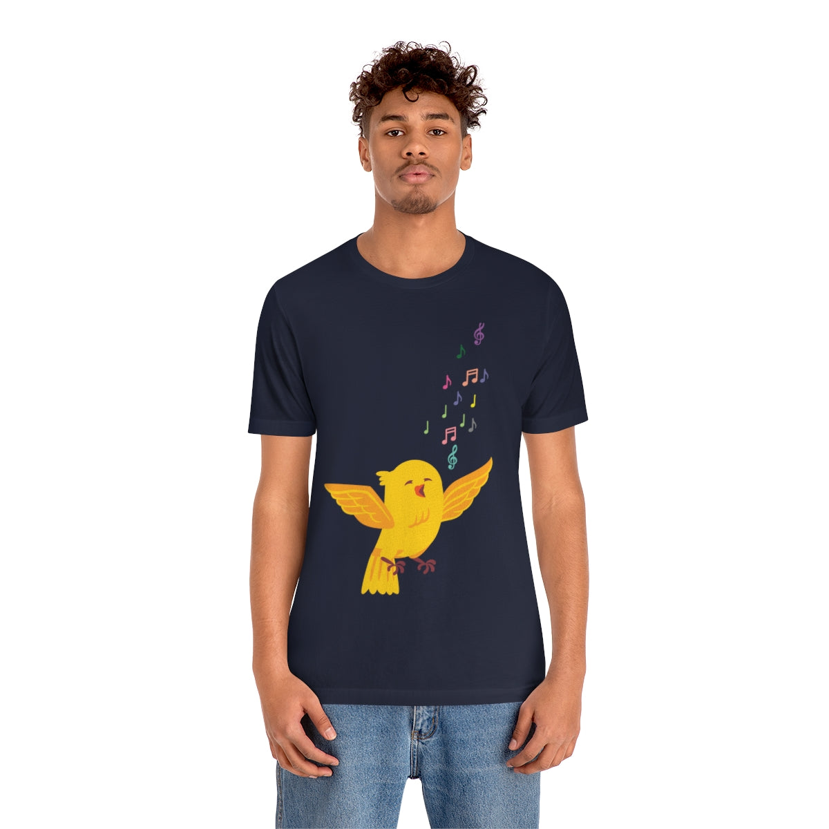 Yellow Canary Happy Birds Lover Unisex Jersey Short Sleeve T-Shirt Ichaku [Perfect Gifts Selection]