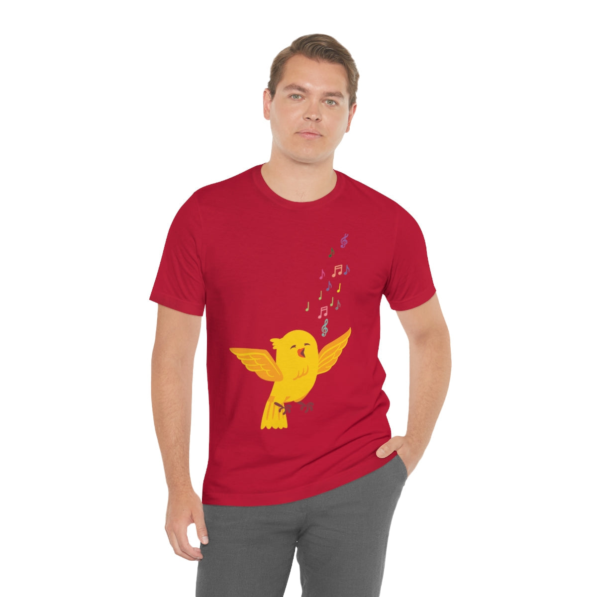 Yellow Canary Happy Birds Lover Unisex Jersey Short Sleeve T-Shirt Ichaku [Perfect Gifts Selection]