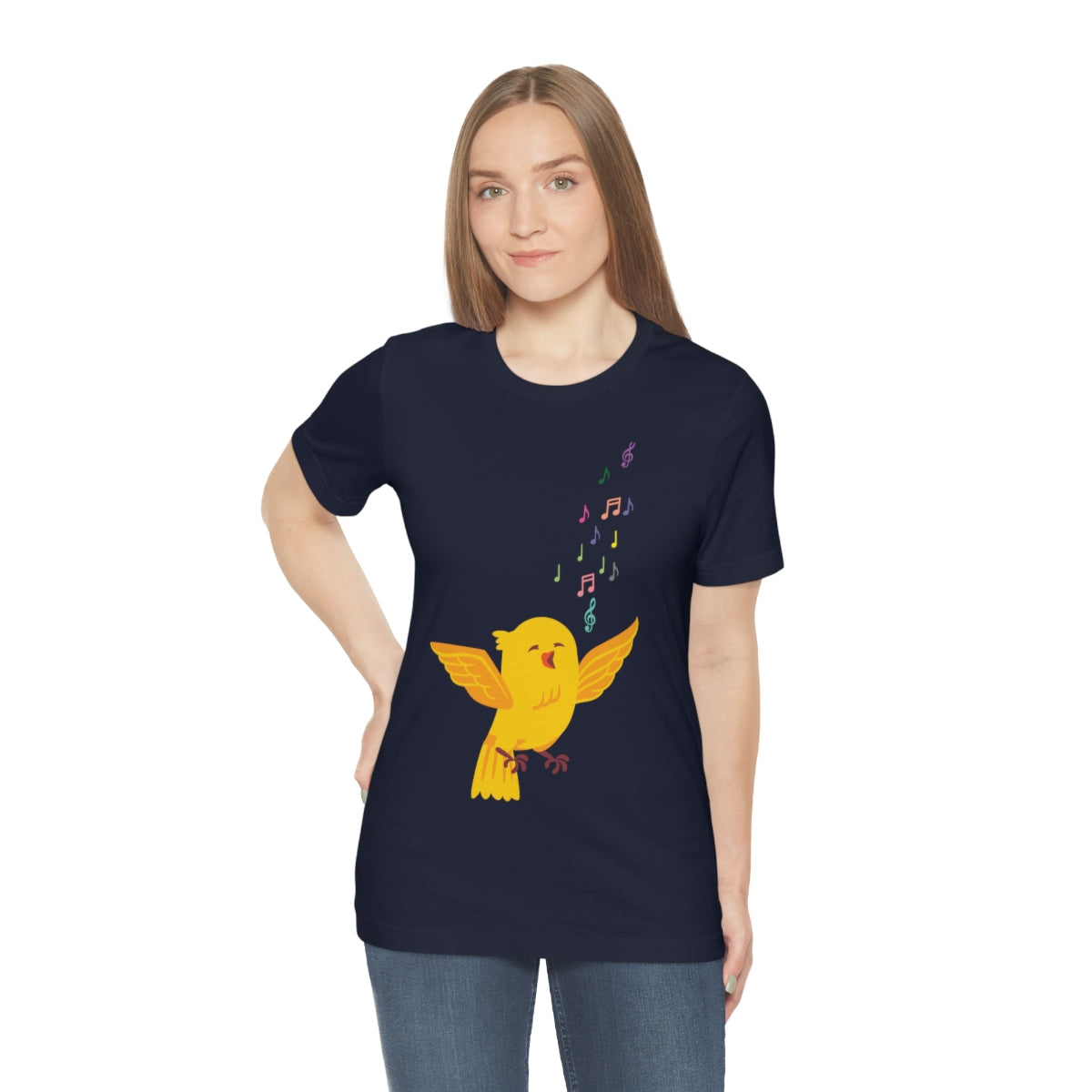 Yellow Canary Happy Birds Lover Unisex Jersey Short Sleeve T-Shirt Ichaku [Perfect Gifts Selection]