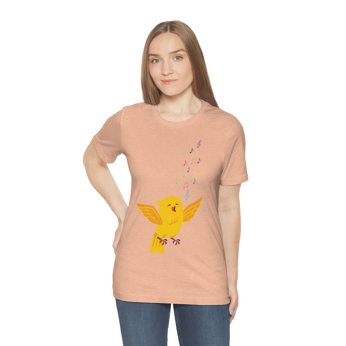 Yellow Canary Happy Birds Lover Unisex Jersey Short Sleeve T-Shirt Ichaku [Perfect Gifts Selection]