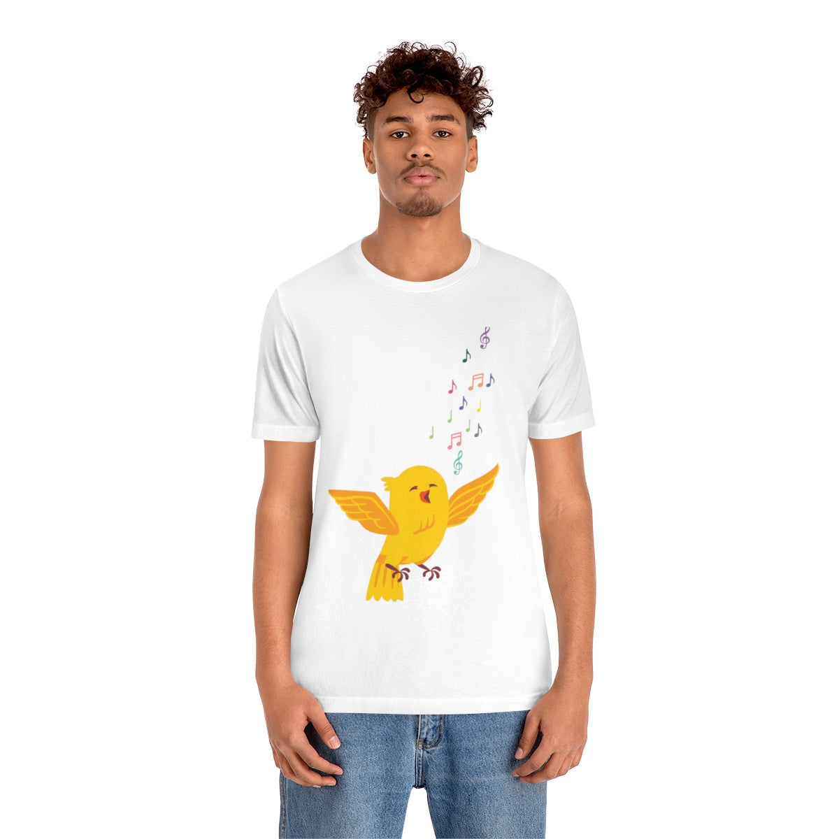 Yellow Canary Happy Birds Lover Unisex Jersey Short Sleeve T-Shirt Ichaku [Perfect Gifts Selection]