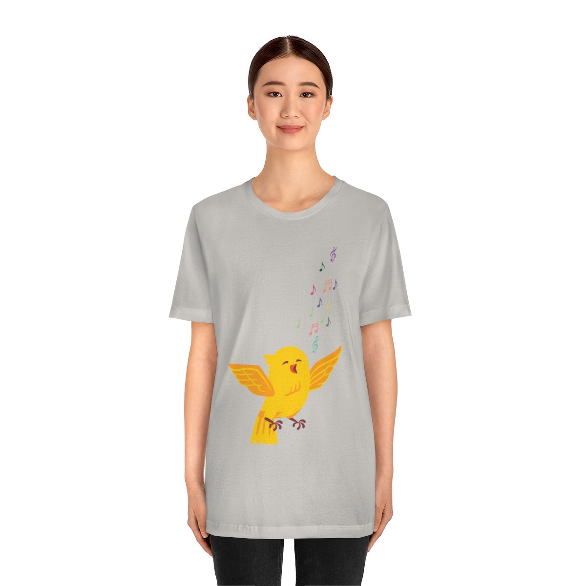 Yellow Canary Happy Birds Lover Unisex Jersey Short Sleeve T-Shirt Ichaku [Perfect Gifts Selection]