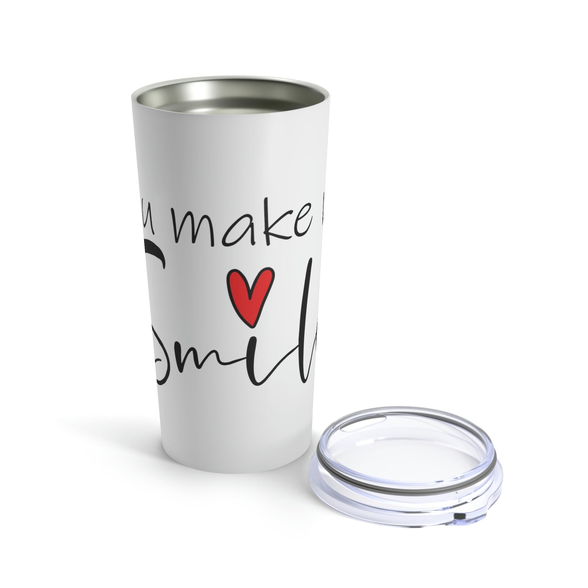 You Make me Smile Empowering Quotes Stainless Steel Hot or Cold Vacuum Tumbler 20oz Ichaku [Perfect Gifts Selection]