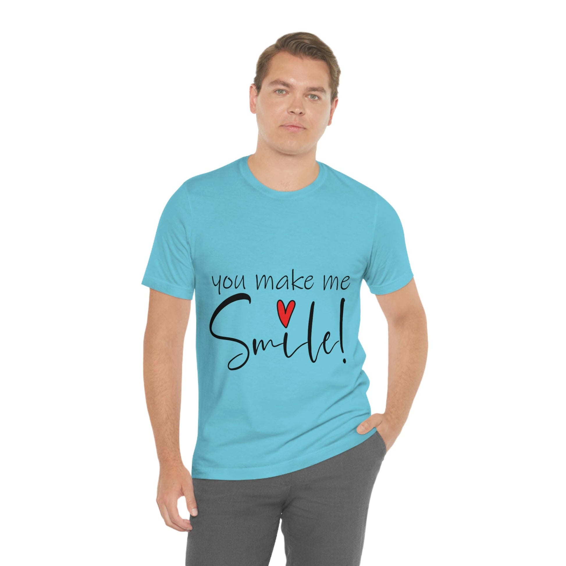 You Make me Smile Empowering Quotes Unisex Jersey Short Sleeve T-Shirt Ichaku [Perfect Gifts Selection]