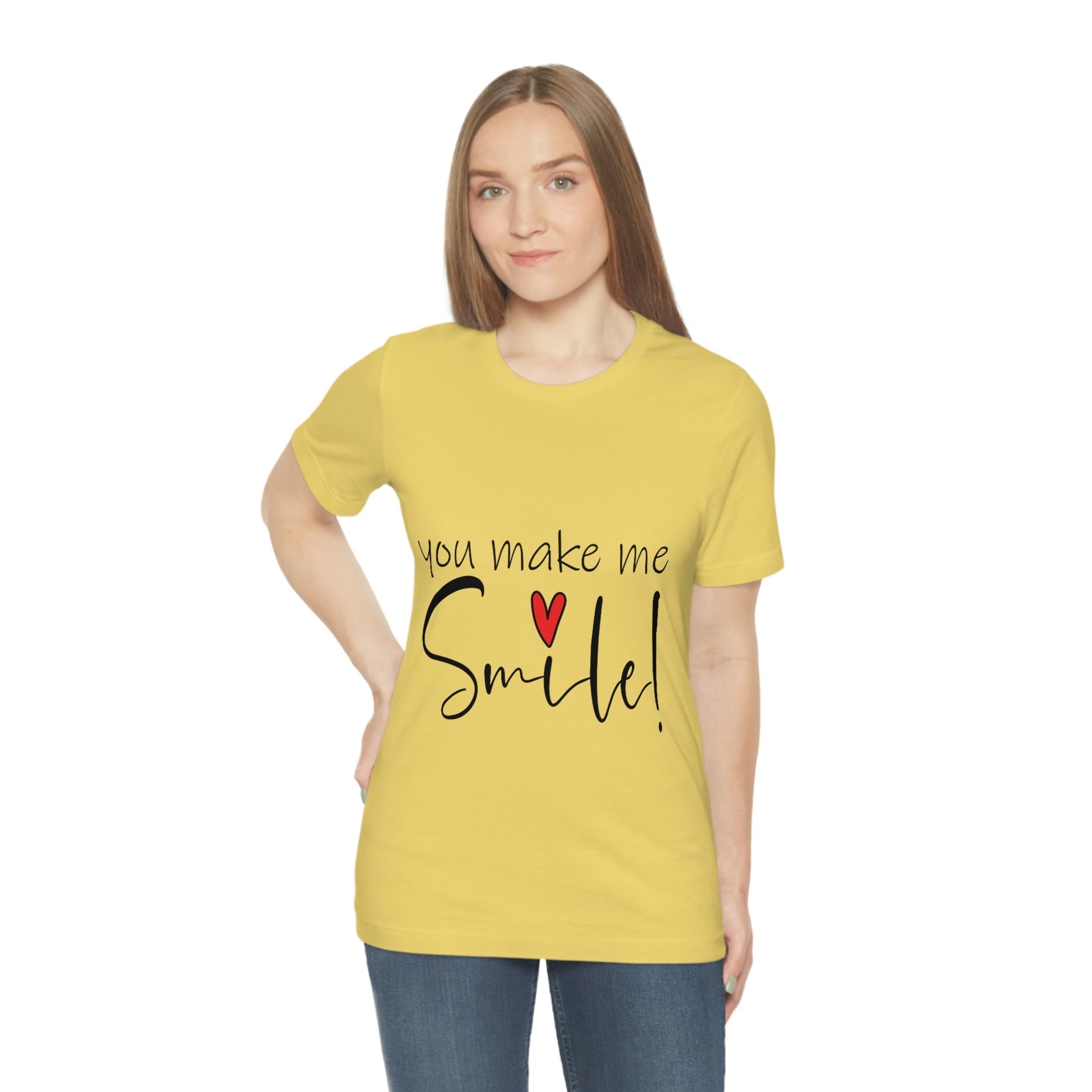 You Make me Smile Empowering Quotes Unisex Jersey Short Sleeve T-Shirt Ichaku [Perfect Gifts Selection]